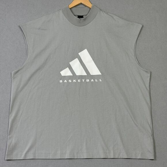 Adidas Gray Sleeveless Men's Shirt - Picture 1 of 8